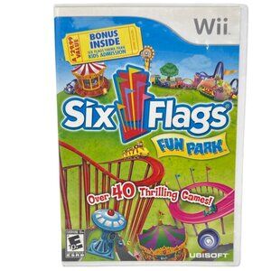 Six Flags Fun Park Wii Game Complete With Case & Manual Ubisoft